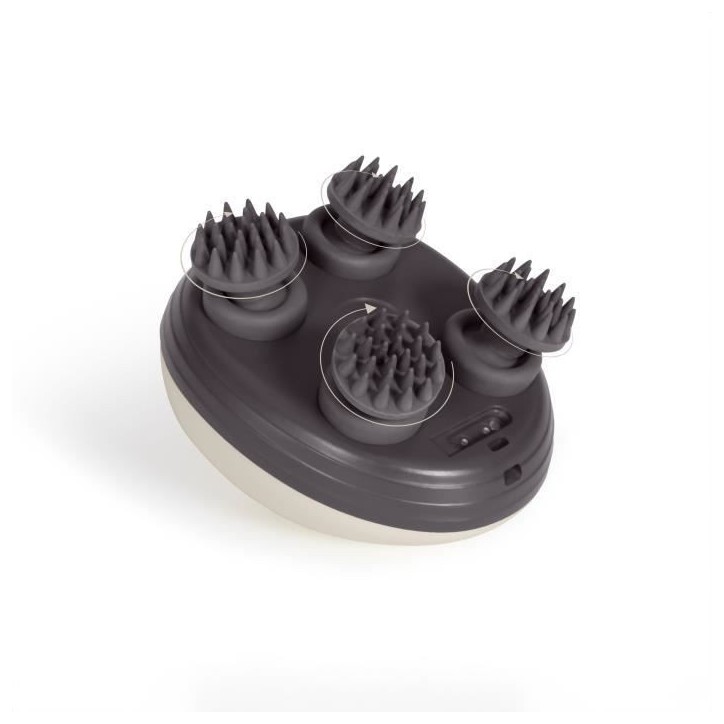 Masseur tete et cuir chevelu - LIVOO - DOS202 - 2 h - 96 picots - 4 tetes - 3 modes - IPX4 - Creme / Gris foncé Masseur tete et cuir chevelu - LIVOO - DOS202 - 2 h - 96 picots - 4 tetes - 3 modes - IPX4 - Creme / Gris foncé