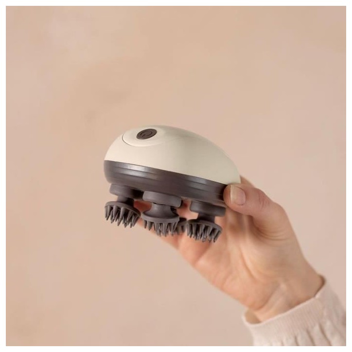 Masseur tete et cuir chevelu - LIVOO - DOS202 - 2 h - 96 picots - 4 tetes - 3 modes - IPX4 - Creme / Gris foncé Masseur tete et cuir chevelu - LIVOO - DOS202 - 2 h - 96 picots - 4 tetes - 3 modes - IPX4 - Creme / Gris foncé
