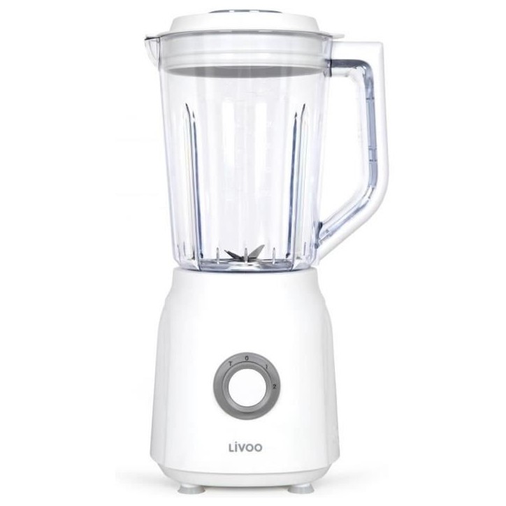 Blender - LIVOO - 1,5 L - 600 W - 22 000 tours/min - 2 vitesses - Turbo blanc Blender - LIVOO - 1,5 L - 600 W - 22 000 tours/min - 2 vitesses - Turbo blanc