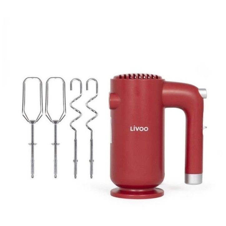 Batteur électrique - LIVOO - DOP243R - 250 w - 5 vitesses - Rouge