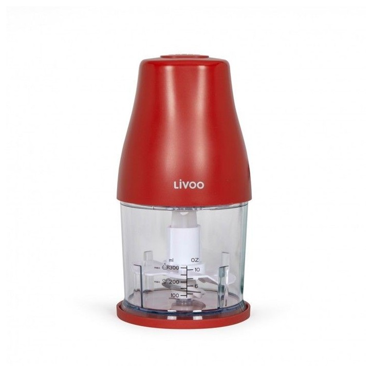 Hachoir - LIVOO - DOP244R - 400W - 1 vitesse et turbo - Bol gradué 300 ml - 2 lames acier inoxydable Hachoir - LIVOO - DOP244R - 400W - 1 vitesse et turbo - Bol gradué 300 ml - 2 lames acier inoxydable