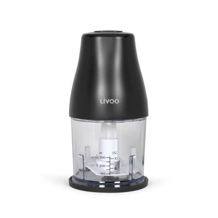 Hachoir - LIVOO - 300 ml - 400 W - 1 vitesse et fonction turbo - 2 lames en inox - Noir Hachoir - LIVOO - 300 ml - 400 W - 1 vitesse et fonction turbo - 2 lames en inox - Noir