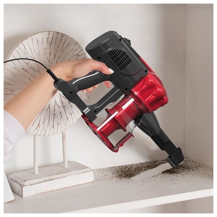 Aspirateur Balai Filaire - LIVOO DOH142 - 600 W - 12 kPa - 82 dB - Cyclonique - 0,55 L - Rouge Aspirateur Balai Filaire - LIVOO DOH142 - 600 W - 12 kPa - 82 dB - Cyclonique - 0,55 L - Rouge