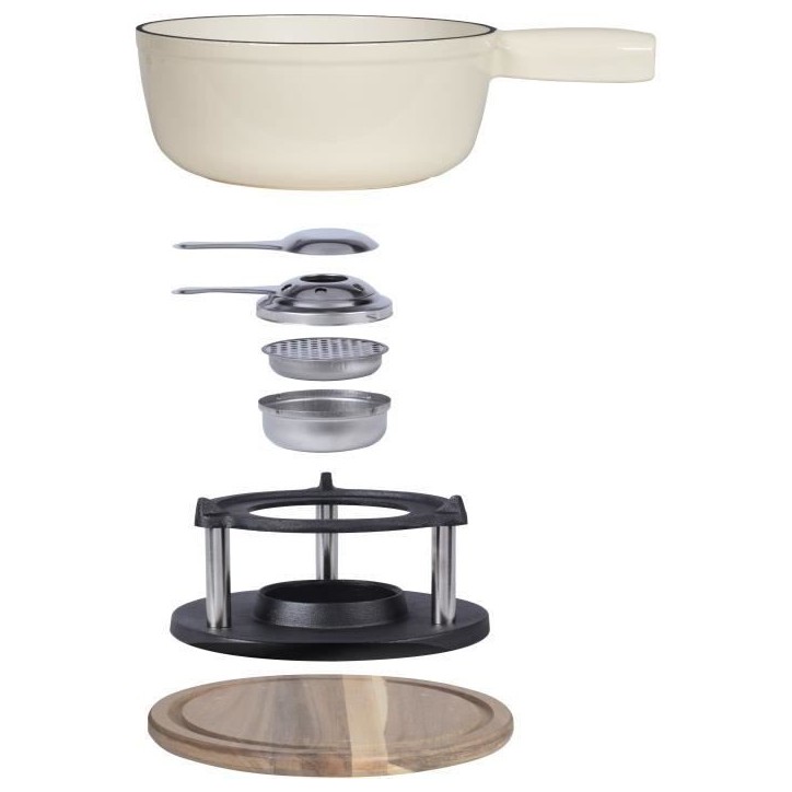 Service a fondue tradition - LIVOO - MEN426C - 2,6L - 6 personnes - Fonte émaillée - 6 fourchettes - Caquelon compatible tous