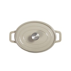 Cocotte ovale - LIVOO - MEP129G - 4,5 L - Fonte émaillée - Couvercle