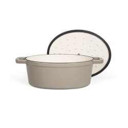 Cocotte ovale - LIVOO - MEP129G - 4,5 L - Fonte émaillée - Couvercle