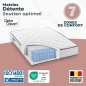 Matelas 140 x 200 cm - Hauteur 24 cm - 580 ressorts ensachés - 7 zones - Equilibré - réversible - fabriqué en Belgique - DEK Matelas 140 x 200 cm - Hauteur 24 cm - 580 ressorts ensachés - 7 zones - Equilibré - réversible - fabriqué en Belgique - DEK