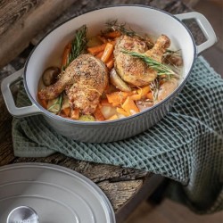Cocotte ovale - LIVOO - MEP129G - 4,5 L - Fonte émaillée - Couvercle