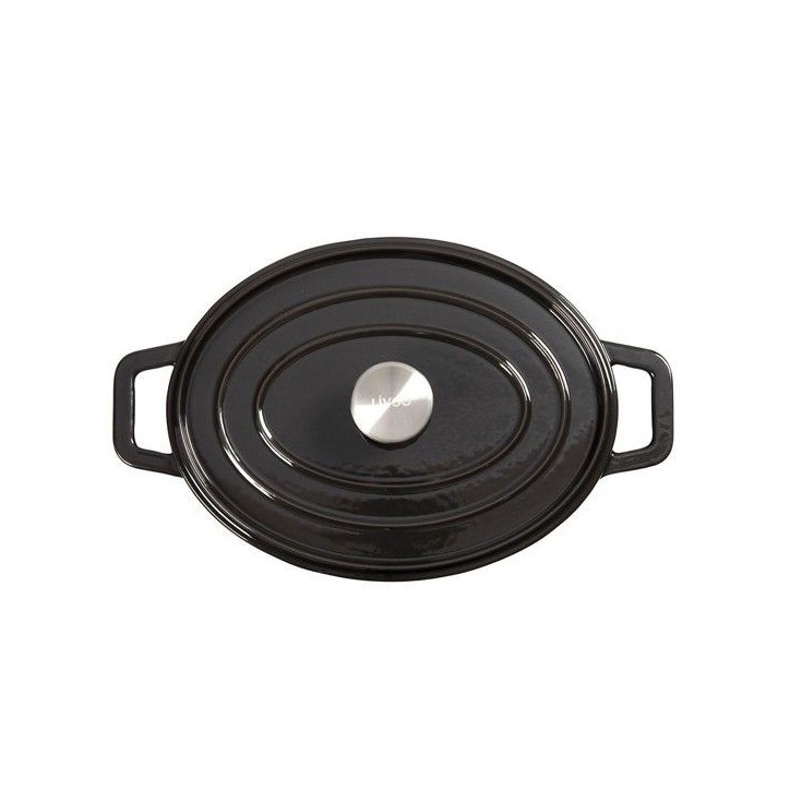 Cocotte ovale - LIVOO - MEP129N - 4,5 L - Fonte émaillée - Couvercle avec picots - Tous feux - 29 x 22 cm Cocotte ovale - LIVOO - MEP129N - 4,5 L - Fonte émaillée - Couvercle avec picots - Tous feux - 29 x 22 cm