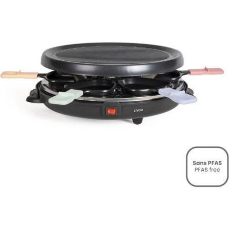 Appareil a raclette 6 personnes - LIVOO - DOC207P - 800W - 6 personnes