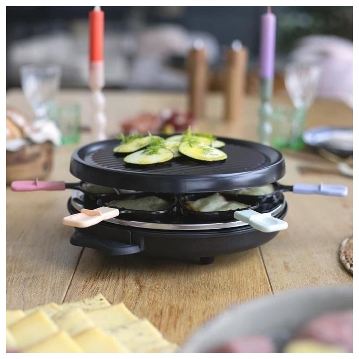 Appareil a raclette 6 personnes - LIVOO - DOC207P - 800W - 6 personnes - Porte grill amovible - 6 spatules et 6 caquelons Appareil a raclette 6 personnes - LIVOO - DOC207P - 800W - 6 personnes - Porte grill amovible - 6 spatules et 6 caquelons