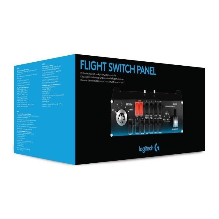 Panneau de commutation - Filaire - Saitek by Logitech G - Pro Flight switch panel - Compatible PC - Noir