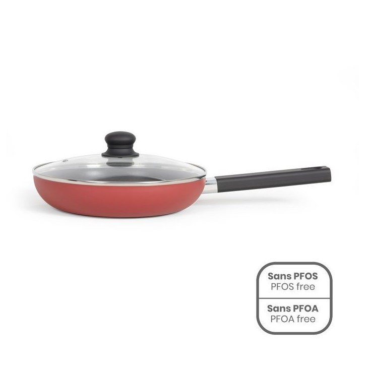 Sauteuse - LIVOO - MEP153N - 26 cm - Antiadhésif sans PFOA ni PFOS - Poignée silicone - Tous feux dont induction - rouge Sauteuse - LIVOO - MEP153N - 26 cm - Antiadhésif sans PFOA ni PFOS - Poignée silicone - Tous feux dont induction - rouge