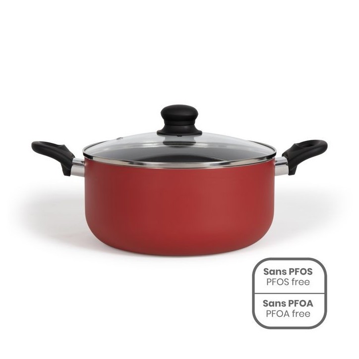 Faitout - LIVOO - MEP150R - 24 cm - Antiadhésif sans PFOA ni PFOS - Poignées silicone - Tous feux dont induction Faitout - LIVOO - MEP150R - 24 cm - Antiadhésif sans PFOA ni PFOS - Poignées silicone - Tous feux dont induction
