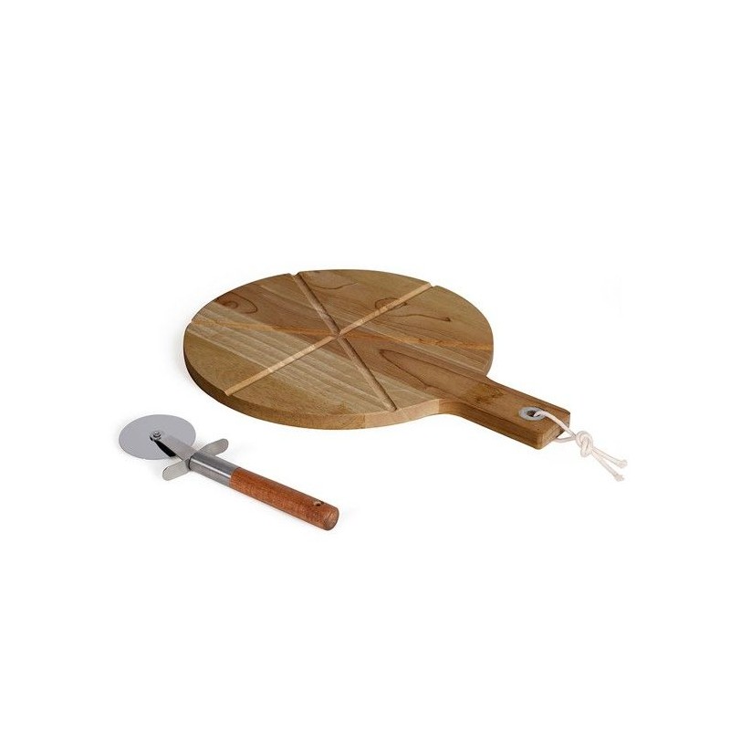 Set a pizza - LIVOO - MES158 - Bois acacia - 30 x 45 cm - 1 roulette a