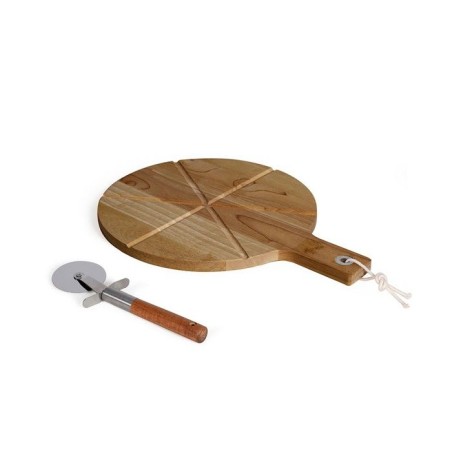Set a pizza - LIVOO - MES158 - Bois acacia - 30 x 45 cm - 1 roulette a