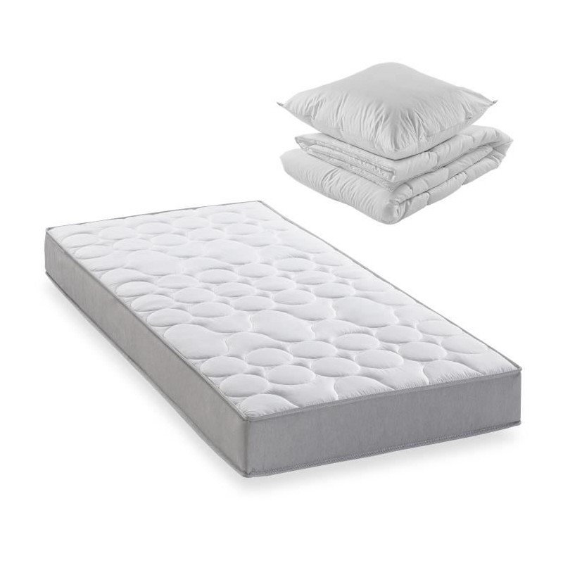 Pack matelas 90x190 cm + couette + oreiller - 330 Ressorts ensachés - Pack matelas 90x190 cm + couette + oreiller - 330 Ressorts ensachés -