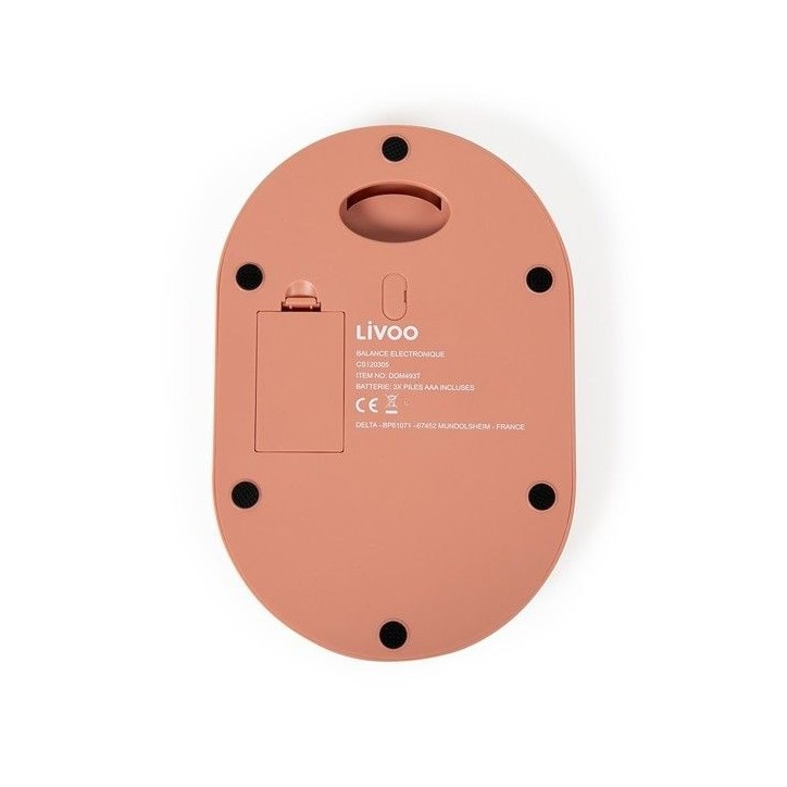 Balance de cuisine électronique - LIVOO - DOM493T - Max. 5 kg - 4 unités de mesure - Touches sensitives - Ecran LCD rétroécl