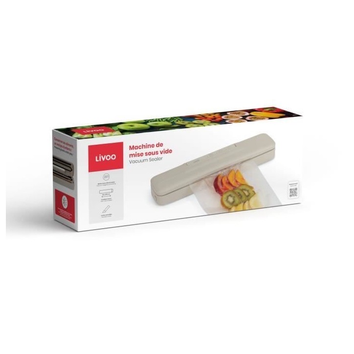 Machine de mise sous vide - LIVOO - DOM503C - 80W - 2 fonctions - Rouleau de film de 28 cm x 3 m inclus - Lame de découpe Machine de mise sous vide - LIVOO - DOM503C - 80W - 2 fonctions - Rouleau de film de 28 cm x 3 m inclus - Lame de découpe