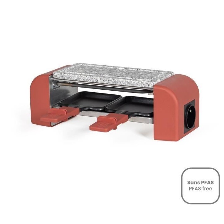 Raclette 2 personnes connectable - LIVOO - DOC310R - 450W - 2 personnes - Thermostat automatique - 2 spatules en bois et 2 caque Raclette 2 personnes connectable - LIVOO - DOC310R - 450W - 2 personnes - Thermostat automatique - 2 spatules en bois et 2 caque
