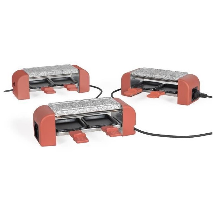 Raclette 2 personnes connectable - LIVOO - DOC310R - 450W - 2 personnes - Thermostat automatique - 2 spatules en bois et 2 caque Raclette 2 personnes connectable - LIVOO - DOC310R - 450W - 2 personnes - Thermostat automatique - 2 spatules en bois et 2 caque