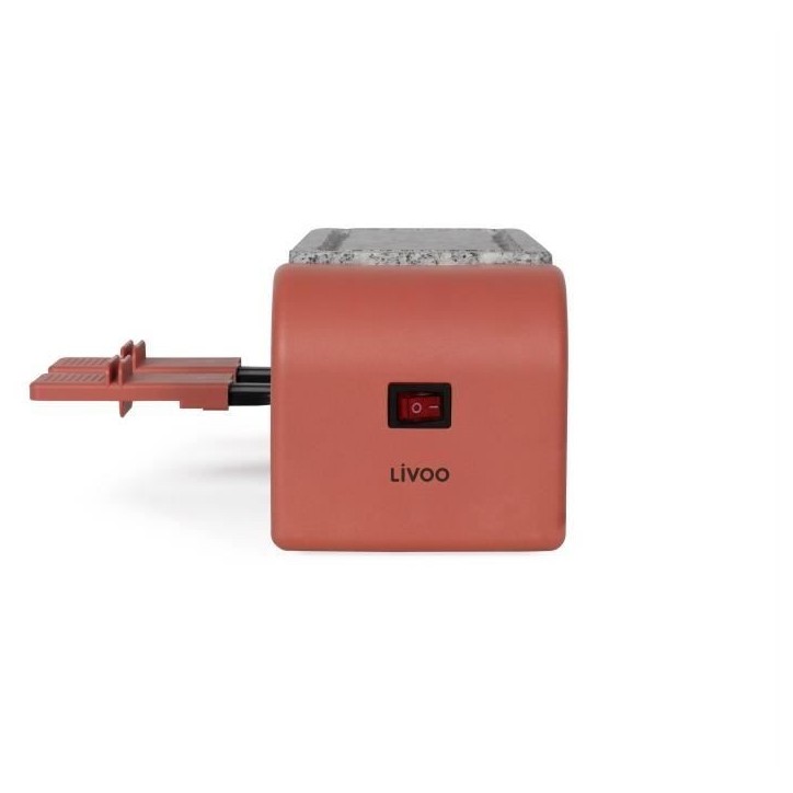 Raclette 2 personnes connectable - LIVOO - DOC310R - 450W - 2 personnes - Thermostat automatique - 2 spatules en bois et 2 caque Raclette 2 personnes connectable - LIVOO - DOC310R - 450W - 2 personnes - Thermostat automatique - 2 spatules en bois et 2 caque
