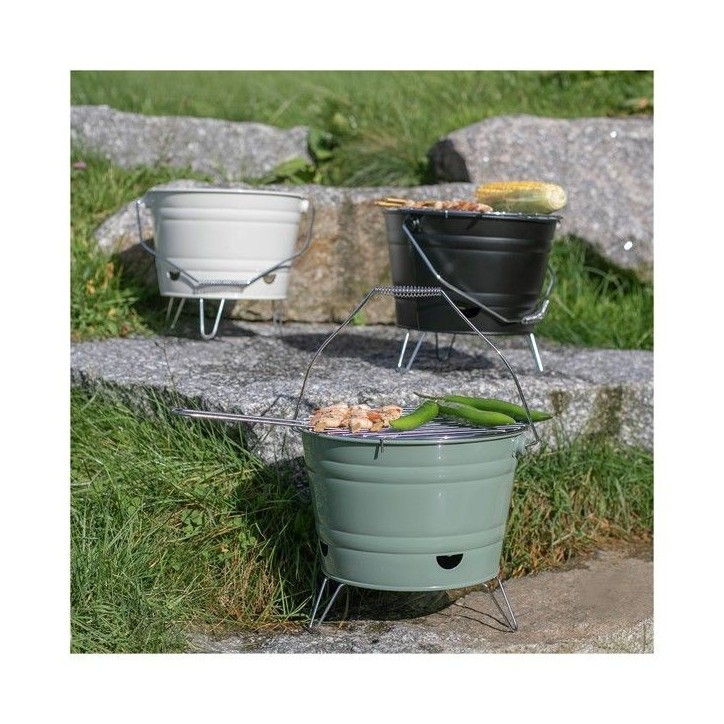 Barbecue a charbon portable - LIVOO - DOC327V - ø27 cm - Grille en acier chromé - Hauteur 24 cm - Pieds pliables - Poignées