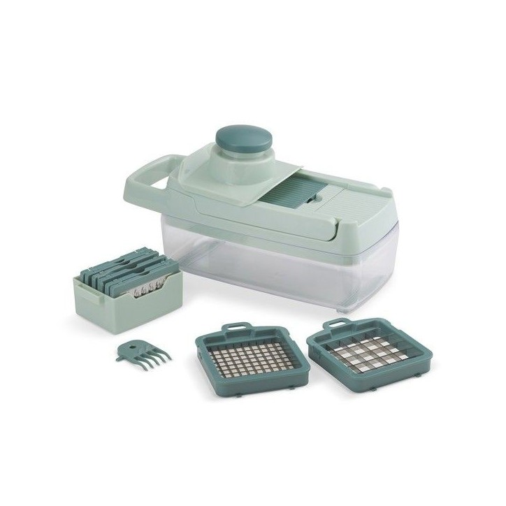 Mandoline multifonction - LIVOO - MEN435 - 8 lames acier inoxydable - Bac de récupération 1,5 L - Compatible lave-vaisselle