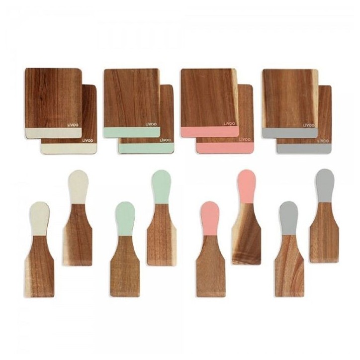 Set d'accessoires pour raclette - LIVOO - MEN427 - En acacia - 8 spatules - 8 planchettes Set d'accessoires pour raclette - LIVOO - MEN427 - En acacia - 8 spatules - 8 planchettes