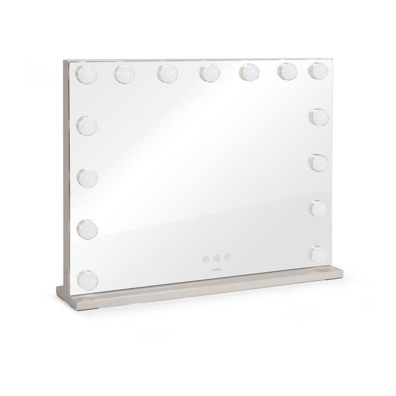 Miroir de maquillage Hollywood - LIVOO - DOS207 - 56 x 44 cm - 15 LEDs Miroir de maquillage Hollywood - LIVOO - DOS207 - 56 x 44 cm - 15 LEDs