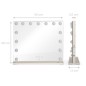 Miroir de maquillage Hollywood - LIVOO - DOS207 - 56 x 44 cm - 15 LEDs - 3 modes lumineux - Blanc