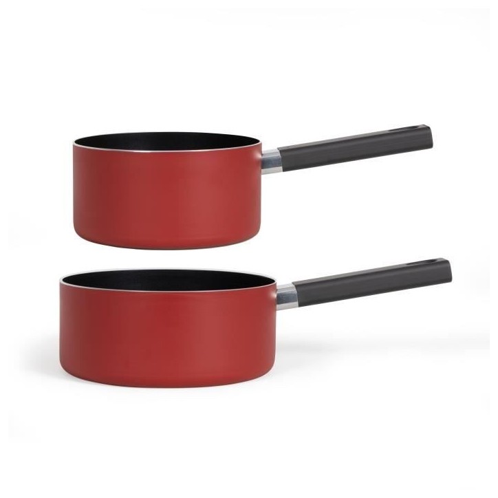 Set de 2 casseroles - LIVOO - MEP154R - Antiadhésif sans PFOA - Manche silicone - Tous feux Set de 2 casseroles - LIVOO - MEP154R - Antiadhésif sans PFOA - Manche silicone - Tous feux