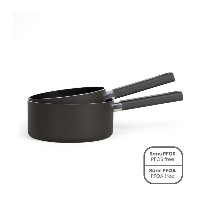 Set de 2 casseroles - LIVOO - MEP154N - Antiadhésif sans PFOA - Manch