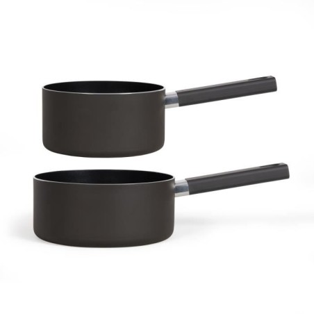 Set de 2 casseroles - LIVOO - MEP154N - Antiadhésif sans PFOA - Manche silicone - Tous feux
