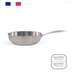 Wok en acier inoxydable - LIVOO - MEP162 - Ø 28 cm - Acier inoxydable