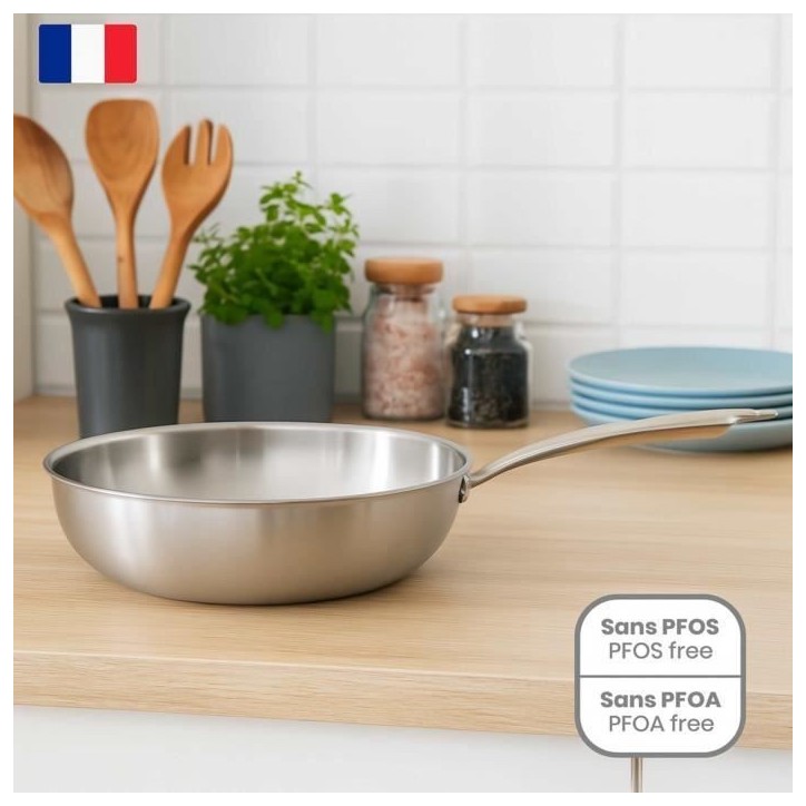 Wok en acier inoxydable - LIVOO - MEP162 - Ø 28 cm - Acier inoxydable - Tous feux dont induction et four - Made in France Wok en acier inoxydable - LIVOO - MEP162 - Ø 28 cm - Acier inoxydable - Tous feux dont induction et four - Made in France