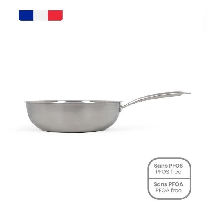 Wok en acier inoxydable - LIVOO - MEP162 - Ø 28 cm - Acier inoxydable - Tous feux dont induction et four - Made in France Wok en acier inoxydable - LIVOO - MEP162 - Ø 28 cm - Acier inoxydable - Tous feux dont induction et four - Made in France