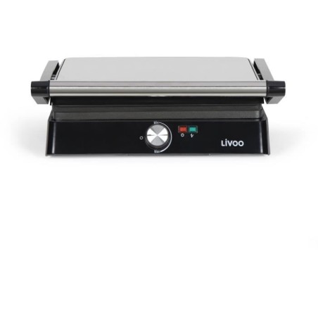 Grill viande et panini - LIVOO - DOC223 - 2200W - 2 plaques - Antiadhésif - Surface de cuisson de 29 x 23 cm - Témoins lumineu