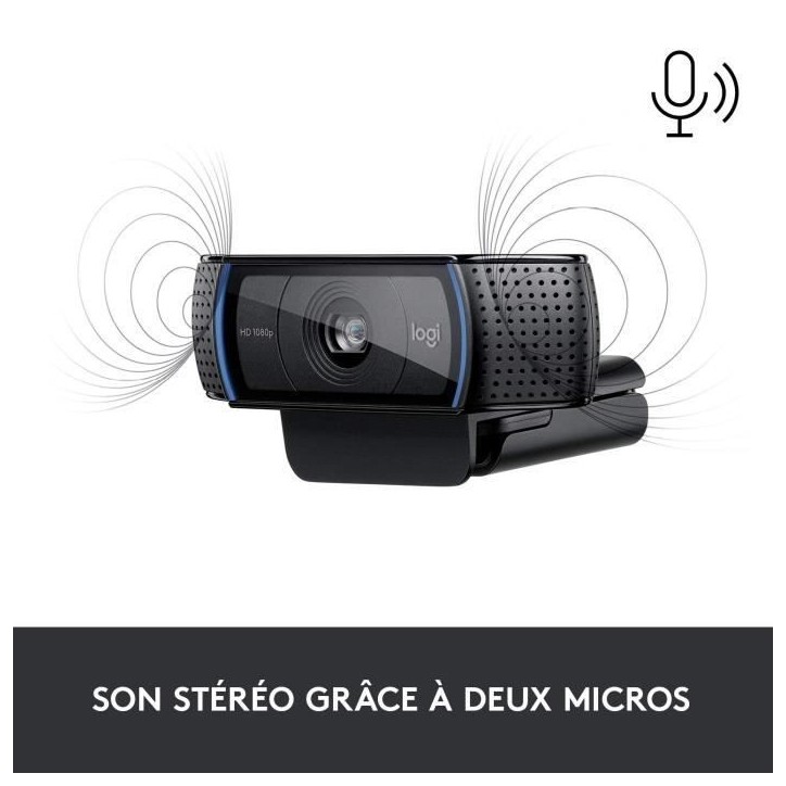 Webcam - Full HD 1080p - Logitech - C920 - Microphone intégré Webcam - Full HD 1080p - Logitech - C920 - Microphone intégré