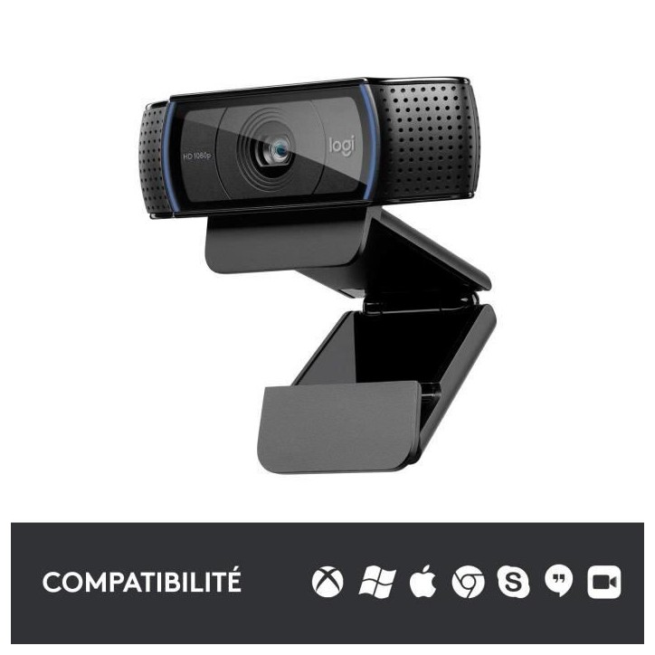 Webcam - Full HD 1080p - Logitech - C920 - Microphone intégré Webcam - Full HD 1080p - Logitech - C920 - Microphone intégré