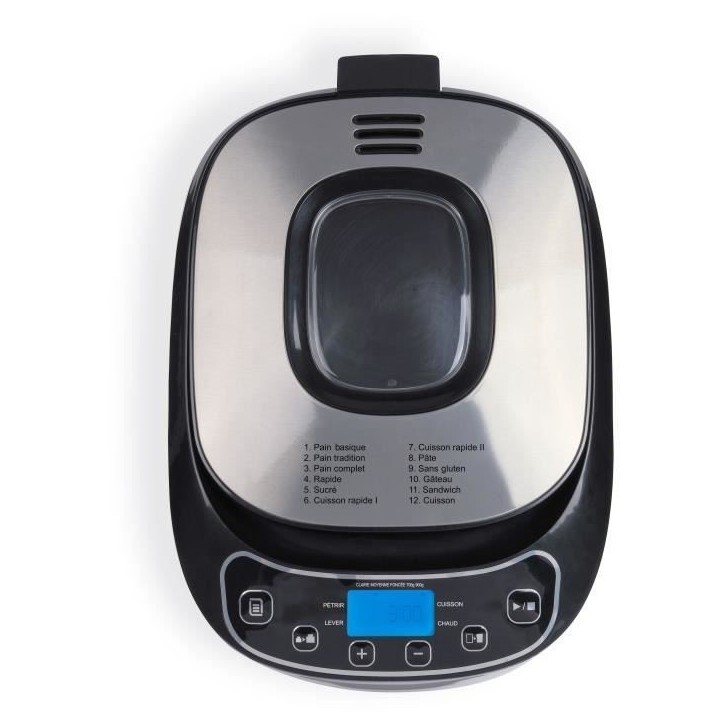 Machine a pain - LIVOO - DOP218 - 550W - 12 programmes - Cuve amovible en aluminium - Ecran LCD - 3 accesssoires inclus