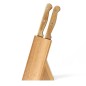 Set de 6 couteaux a steak avec support - LIVOO - MEC133 - 11 cm - Acier inoxydable - Epaisseur 1,2 mm - En bois d'acacia - 3 riv