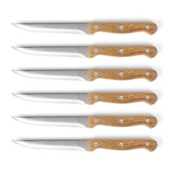 Set de 6 couteaux a steak avec support - LIVOO - MEC133 - 11 cm - Acie