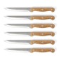 Set de 6 couteaux a steak avec support - LIVOO - MEC133 - 11 cm - Acier inoxydable - Epaisseur 1,2 mm - En bois d'acacia - 3 riv