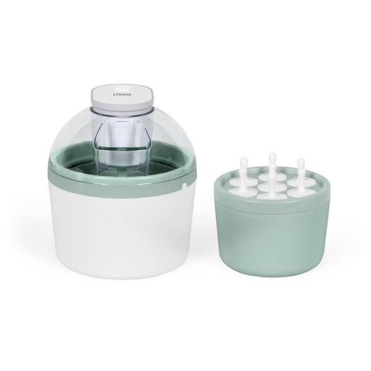 Sorbetiere - LIVOO - DOM461 - 12W - 1L - Cuve aluminium - Pâle de mélange, moule pour 7 glaces, 7 bâtonnets inclus Sorbetiere - LIVOO - DOM461 - 12W - 1L - Cuve aluminium - Pâle de mélange, moule pour 7 glaces, 7 bâtonnets inclus