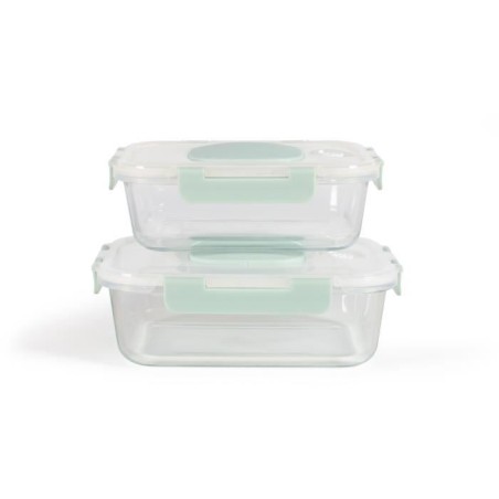 Set de 2 boîtes sous vide - LIVOO - MEN404V - 1,04 L et 1,5 L - Verre