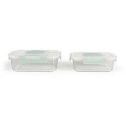 Set de 2 boîtes sous vide - LIVOO - MEN404V - 1,04 L et 1,5 L - Verre