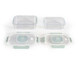 Set de 2 boîtes sous vide - LIVOO - MEN404V - 1,04 L et 1,5 L - Verre