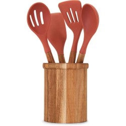 Set de 4 ustensiles - LIVOO - MES153 - Pot et ustensiles acacia FSC -