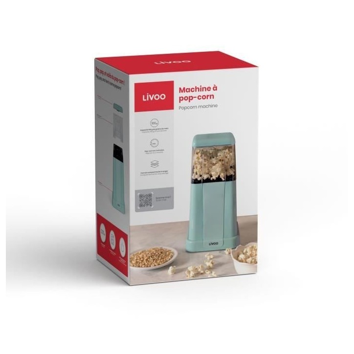 Machine a pop-corn - LIVOO - DOM497 - 1200W - 100g de mais - Arret automatique - Couvercle doseur - Protection contre la surchau Machine a pop-corn - LIVOO - DOM497 - 1200W - 100g de mais - Arret automatique - Couvercle doseur - Protection contre la surchau